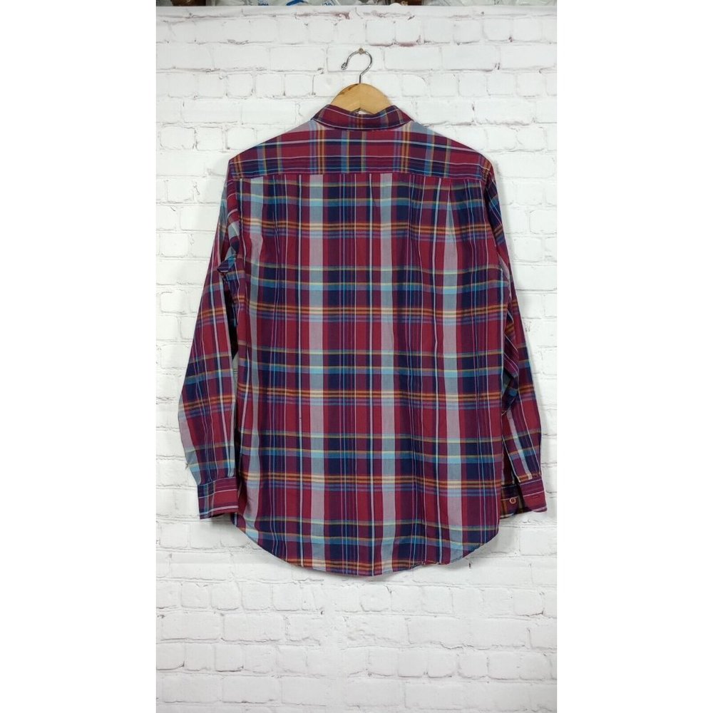 Vintage Levi's Colorgraphs Shirt Men's Medium Red Plaid LS Button Up Collared - Picture 2 of 8